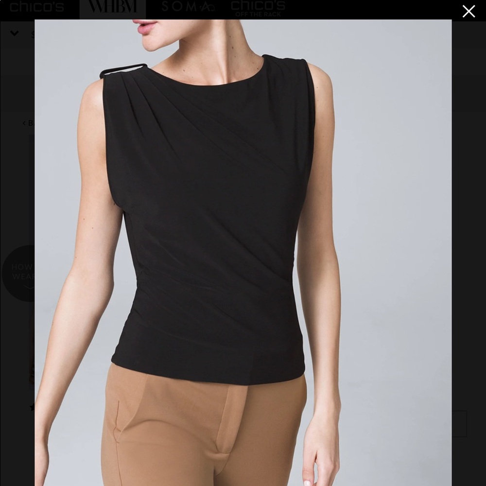 WHBM Black jersey knit tank